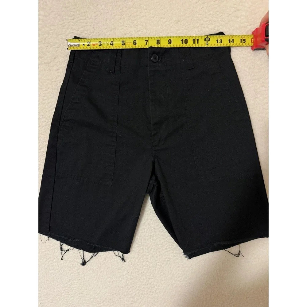 J Galt Shorts Womens Small Black Cutoff Twill Utility Casual Raw Hem Juniors
